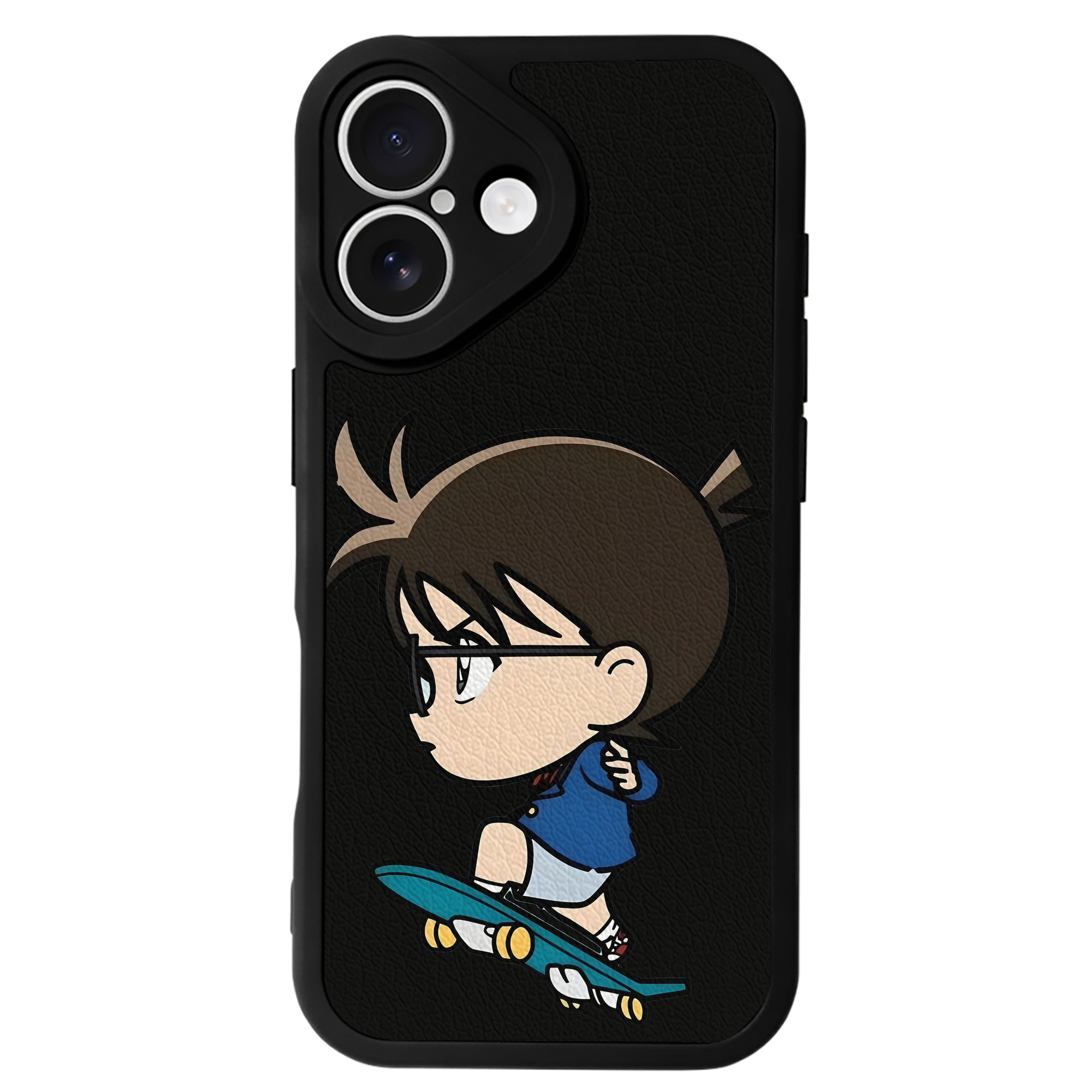 （画像用） 名探偵コナン 江戸川 コナン Detective Conan Conan Edogawa 【iPhone 16シリーズ対応】シリコンスマホケース（レザー調） 材質：シリコン